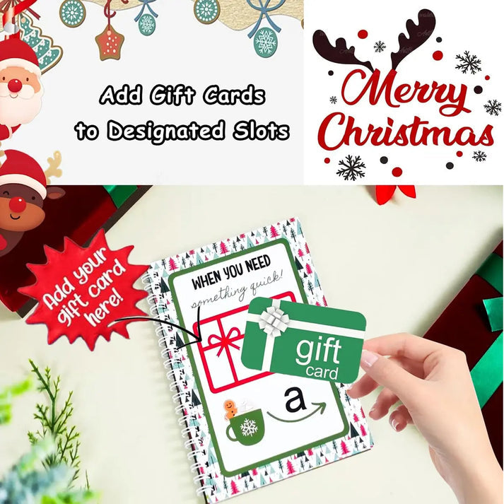 🎄📚Christmas Gift Card Book - 🎁Surprises On Every Page📚Hardcover & Durability Line