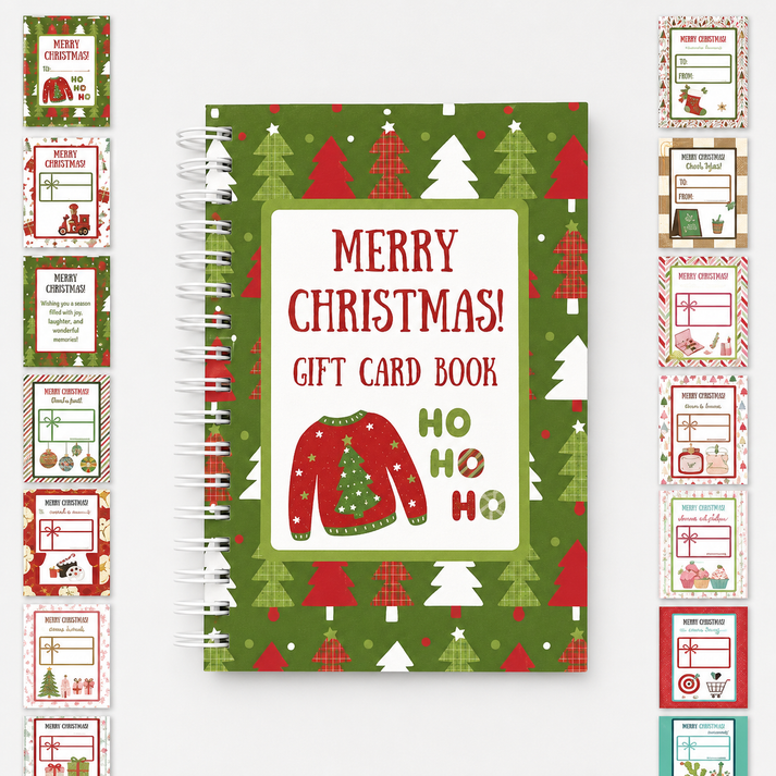 🎄📚Christmas Gift Card Book - 🎁Surprises On Every Page📚Hardcover & Durability Line