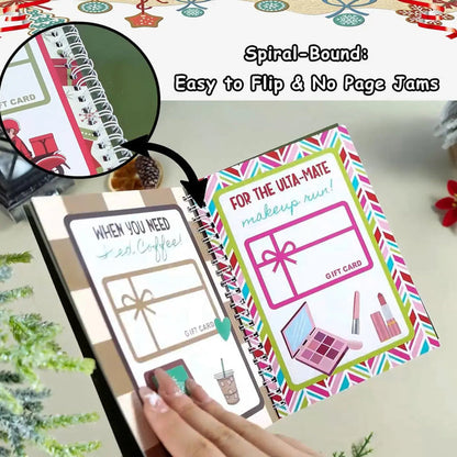 🎄📚Christmas Gift Card Book - 🎁Surprises On Every Page📚Hardcover & Durability Line